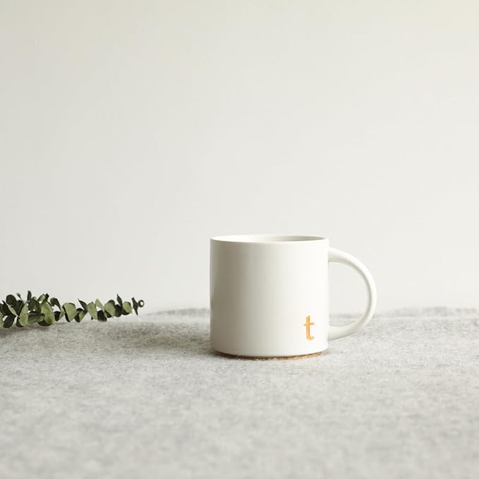 COLLECTIVE HOME Ceramic Coffee Mug, 15 oz Monogram Cup - Image 3