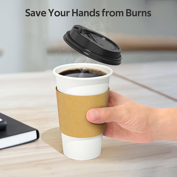 Dealusy 100 Pack 16 oz Disposable Coffee Cups - Image 3