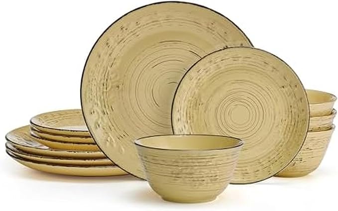 Pfaltzgraff Trellis Sunflower 12 Piece Dinnerware Set, Service by Pfaltzgraff