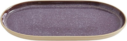 Portmeirion Minerals Oval Dish (12"x 6.4") - Stoneware Tableware with Unique Amethyst Glaze - Contemporary Dining & Essential Scandinavian Entertaining, Durable Ceramic Server for Meals & Gatherings