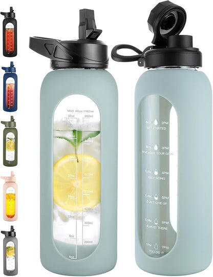 CIVAGO 40 oz Glass Water Bottle by CIVAGO