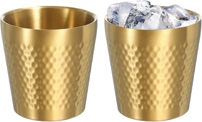 uxcell 2 Pcs Stainless Steel Cups, 6oz/175ml Metal Cups Diamond Textured by uxcell