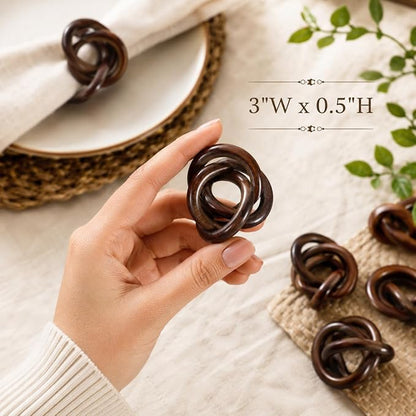 ALPHA Living HOME Wooden Napkin Rings Set of 12 - Image 4