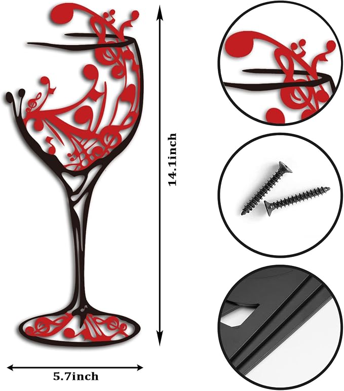 Oubasa Red Metal Wall Art for Kitchen - Image 2