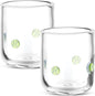Icon Juice Glasses, 14oz Stemless Wine Drinking Juice Glass Cup for Valentine Party Supplies Gift(2 Pcs,Tennis Ball)