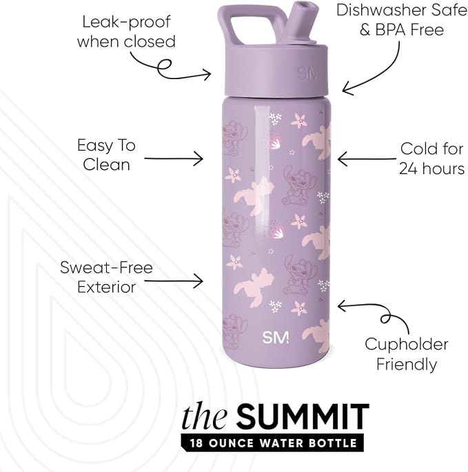 Simple Modern Lilo and Stitch Kids Water Bottle & Toddler Cup | 18oz | - Image 2