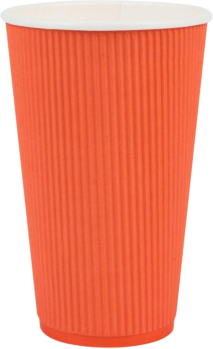 Restaurantware 16 Ounce Ripple Wall Disposable Coffee Cups, 500 Insulated - Image 2