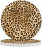 Wild Animal Pattern Coaster for Drinks Individual Leopard Cheetah Skin Repeat Spot Presents for Housewarming Birthday and Family 100% Diatomite 4''X 4'',2 Pack