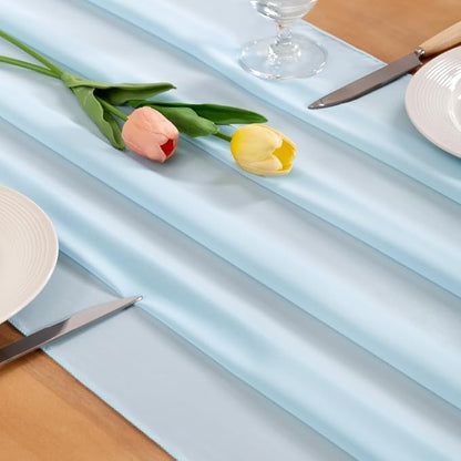 Blue Chiffon Table Runner Summer Boho Wedding Birthday Party Decor | 14ft - Image 2
