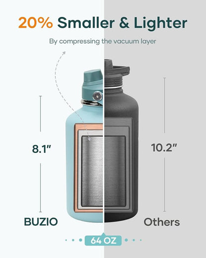 BUZIO 64 oz Insulated Stainless Steel Water Bottle - Image 7