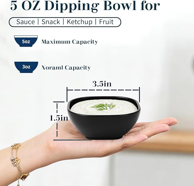 Wheat Straw Small Bowls 5 OZ, Unbreakable Soy Sauce Dish, Microwave Safe - Image 2