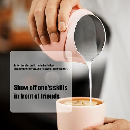 Handleless Milk Frothing Pitcher Stainless Steel Steamer Cup - Image 9