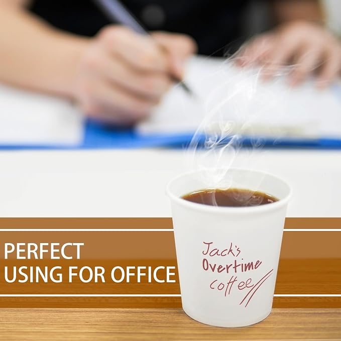 Vumdua 100 Pcs 6 oz Disposable Paper Cups, Hot Cold Beverage Drinking Cup - Image 6