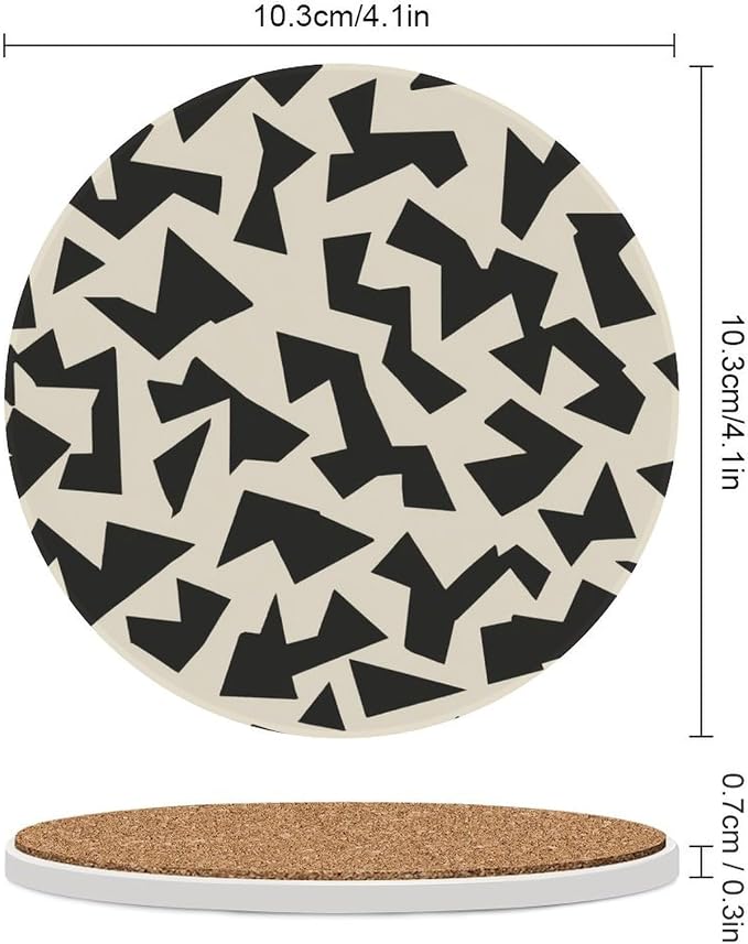 Minimalist Fragmented Angular Shapes Coasters Set of 4 Absorbent Coasters - Image 2