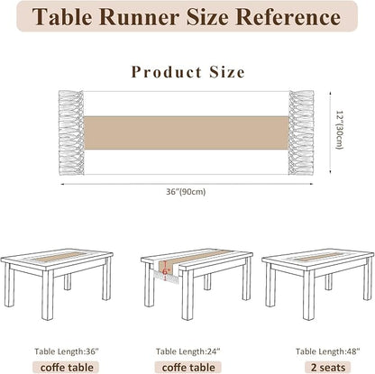 Boho Macrame Table Runner with Tassels 36in Blue Farmhouse Runner | Macrame - Image 7
