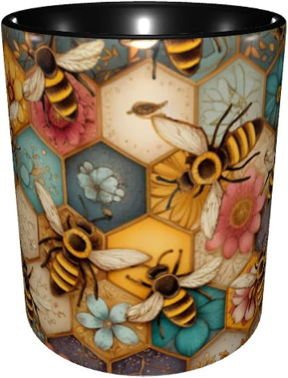 FyLybois Bee Coffee Mug 11 Ounce Mugs Ceramic Tea Cup Drinking Water Cups | - Image 2