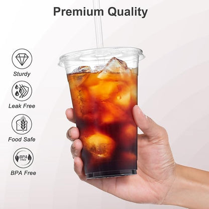 Dealusy 100 Pack - 24 oz Clear Plastic Cups - Image 3