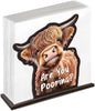 Cute Wooden Napkin Holder Highland Cow Design Farmhouse Cow Are You Pooping by Unknown