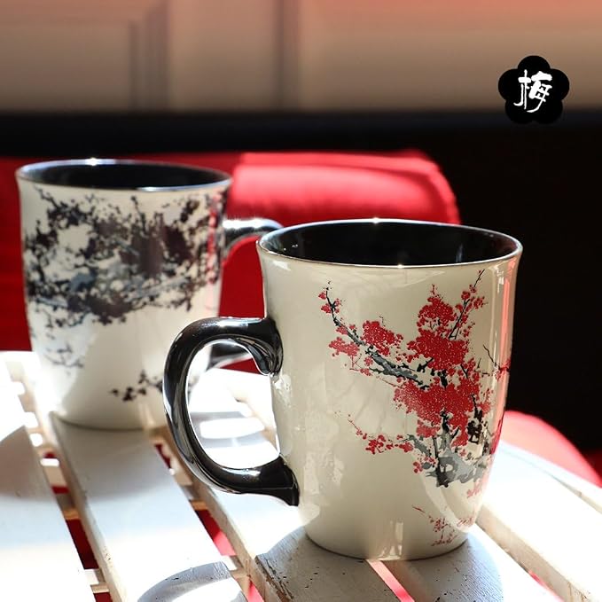 Color Changing Heat Sensitive Magic Funny Art Mug Large Coffee Tea Plum Blossom - Image 5