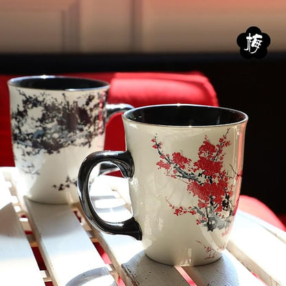 Color Changing Heat Sensitive Magic Funny Art Mug Large Coffee Tea Plum Blossom - Image 5