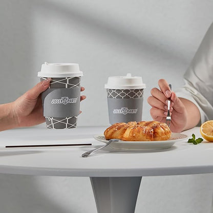 JOLLY PARTY 12 oz Paper Coffee Cups, Disposable Coffee Cups - Image 7