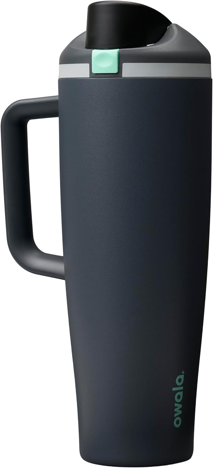 Owala FreeSip Tumbler Stainless Steel Water Bottle 40 oz Foggy Tide | by Unknown