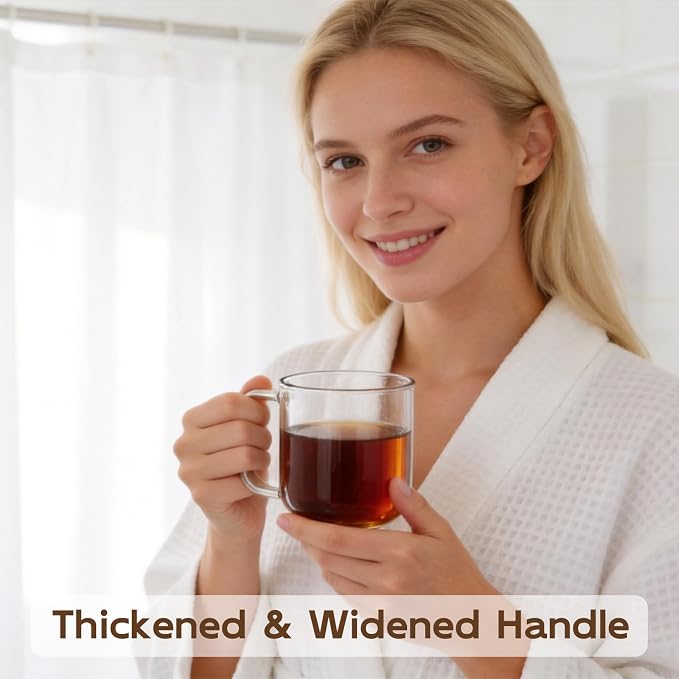 Glass Coffee Mugs, 8 oz iced coffee cups, Glass Mugs - Image 3
