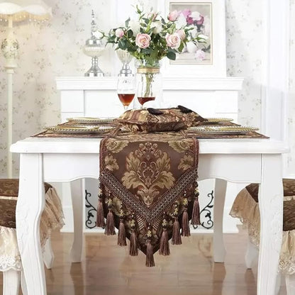 French Country Luxury Floral Pattern Table Runner by JAIJY