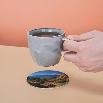 6Pcs PU Leather Coaster for Drinks, Pikes Peak Colorado Cup Coasters - Image 5