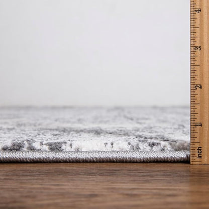 Keen Home Design Area Rugs - Non-Shedding, Thick Pile Abstract Rugs for Kitchen, Living Room, Bedroom, Dining Room, Entryway (Abstract Cream/Grey, 2'8'' x 7'7'')
