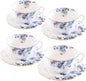 Ceramic Tea Cups Coffee Cup and Saucers Set of 4 by Jomop