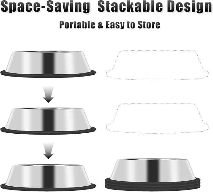 3Pcs Stainless Steel Dog Bowls Set - Image 3