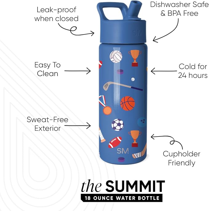 Simple Modern Kids Water Bottle & Toddler Cup | 18oz | Sports | Insulated - Image 2