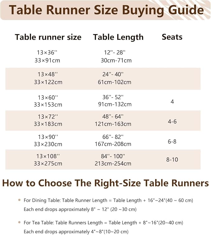 Laolitou Light Brown Table Runners 72 Inches Long, Burlap Linen Texture - Image 6