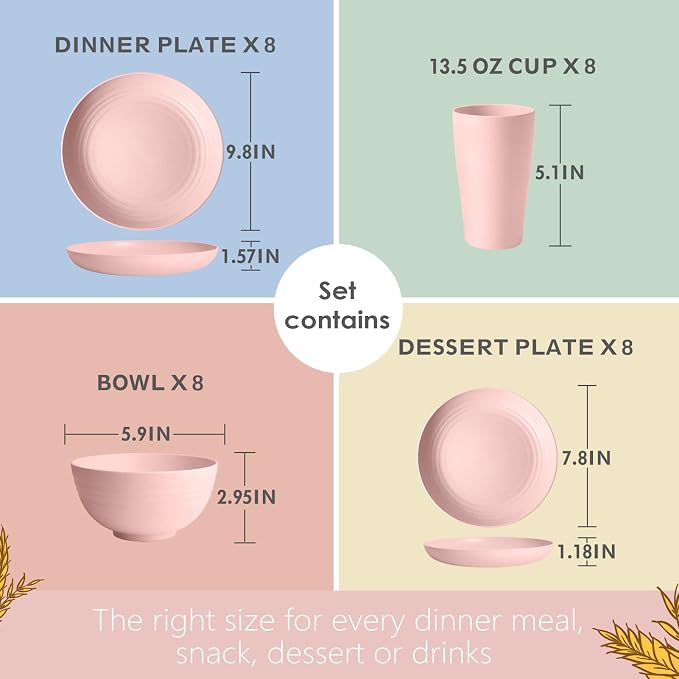 Teivio 32-Piece Plates and Bowls Sets - Image 2