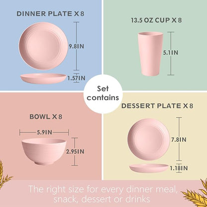 Teivio 32-Piece Plates and Bowls Sets - Image 2