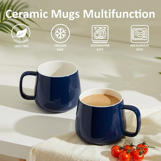 Teocera 16oz Ceramic Coffee Mugs Set of 4 – Stackable Latte Cups, Dishwasher & - Image 4