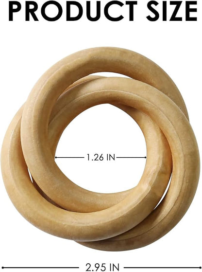Wooden Napkin Rings Set of 4, Farmhouse Wood Circle Napkin Ring, Handmade - Image 6