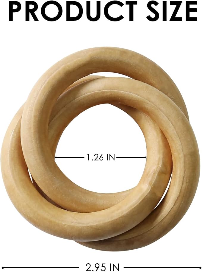 wonlex Wooden Napkin Rings Set of 6, Farmhouse Wood Napkin Ring, Handmade - Image 6