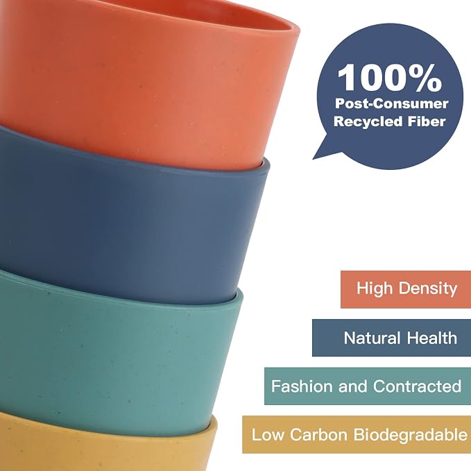 Homienly Plastic Cups Alternative, Unbreakable 20 OZ Wheat Straw Cups-Set of 8 - Image 5