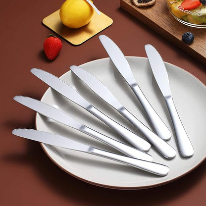 Berglander Dinner Knives Set Of 6, Stainless Steel Shiny Mirror Dinner Knife - Image 2