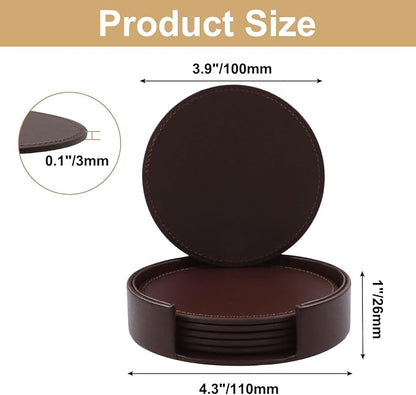 Leather Coasters for Drinks Set of 6 - Image 2