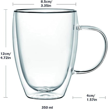 Espresso Cups Set Of 2, Double Walled Glass Coffee Mugs - Image 4