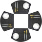 Wedge Shaped Placemats for Round Kitchen Table Woven Vinyl Non Slip Plastic Washable Table Mats Set of 4（Black）