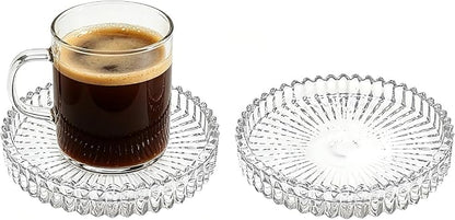 Round Modern Clear Coasters Set of 2, Glass Cup Coaster Modern Crystal Coasters by Unknown
