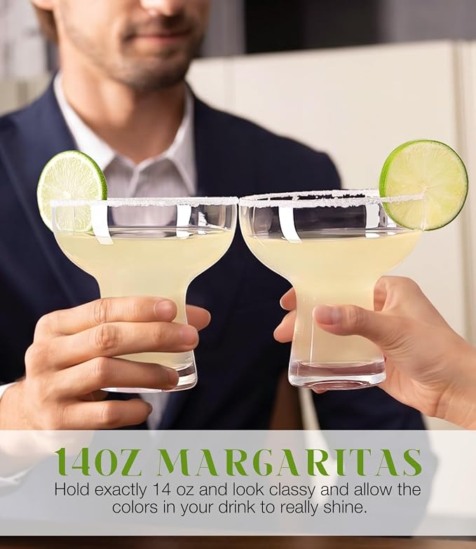 Martini Glasses Set of 2, 14oz Coupe Cocktail Glasses - Image 2