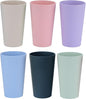 Wheat Straw Unbreakable Cup | 20 oz Reusable Water Drinking Glasses Sets of 6 | by LuckyZone