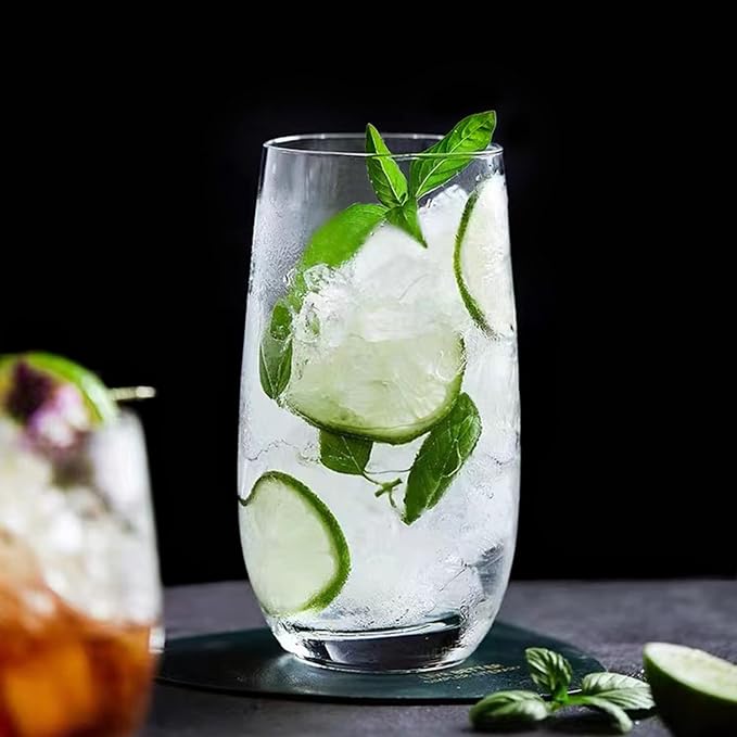Highball Glasses Set of 4, Tall Drinking Glasses 18oz | Clear Cocktail Glass Cup - Image 5