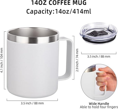 Volhoply 14oz Insulated Stainless Steel Coffee Mug - Image 2