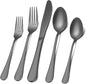 Matte Black Silverware Set for 8, 40 Pieces Stainless Steel Flatware Cutlery Set by CXJY